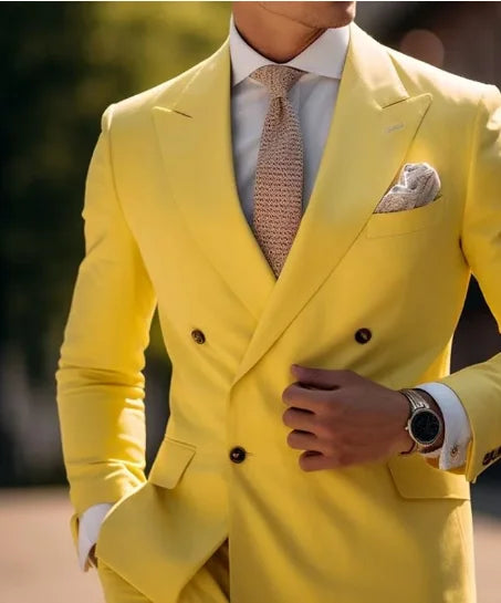 Elegant Brown Double-Breasted Suit™