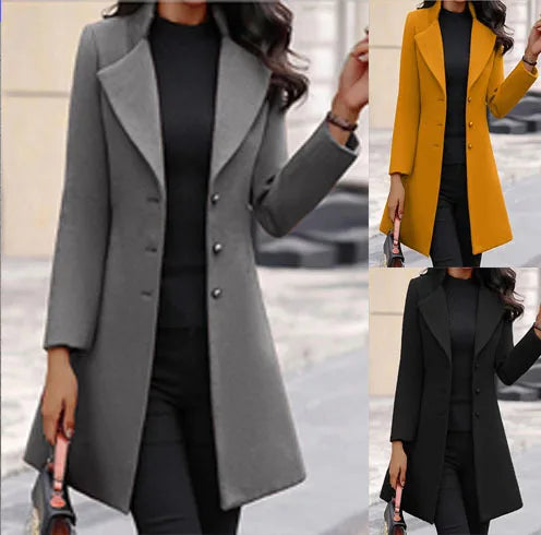 Chic Korean-Inspired Woolen Coat™